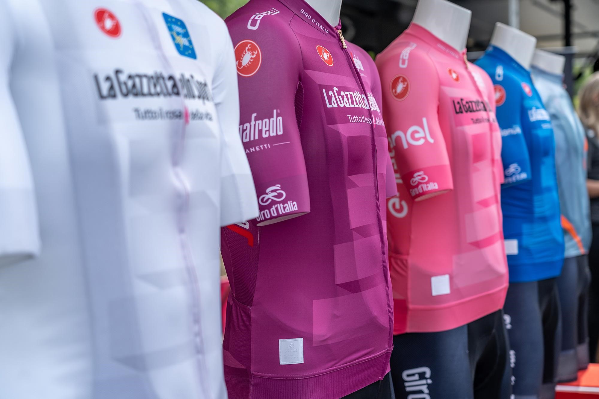 The special Giro jersey categories denoted by colour representations