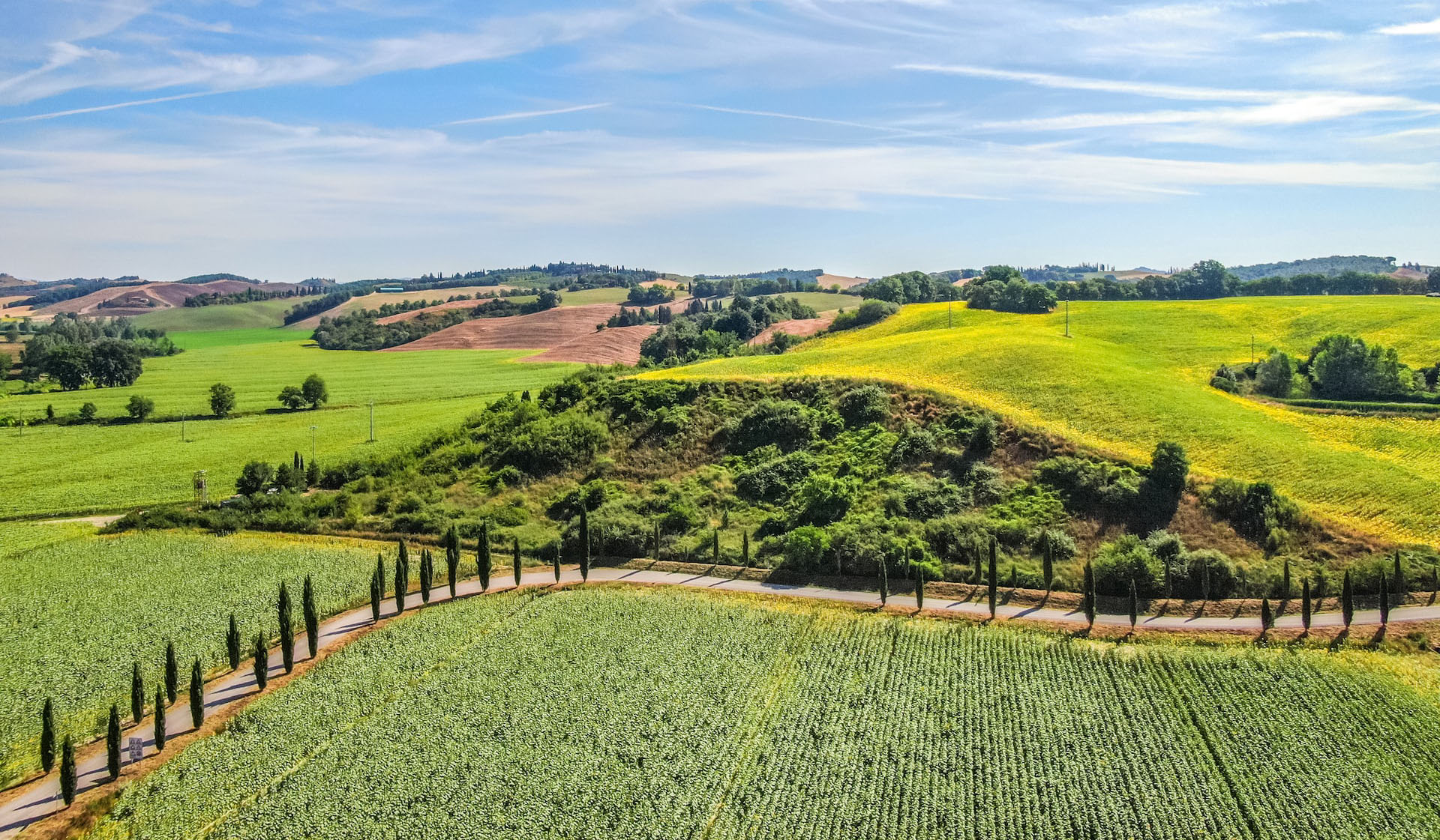 The rolling hills of Tuscany in Strade Bianche