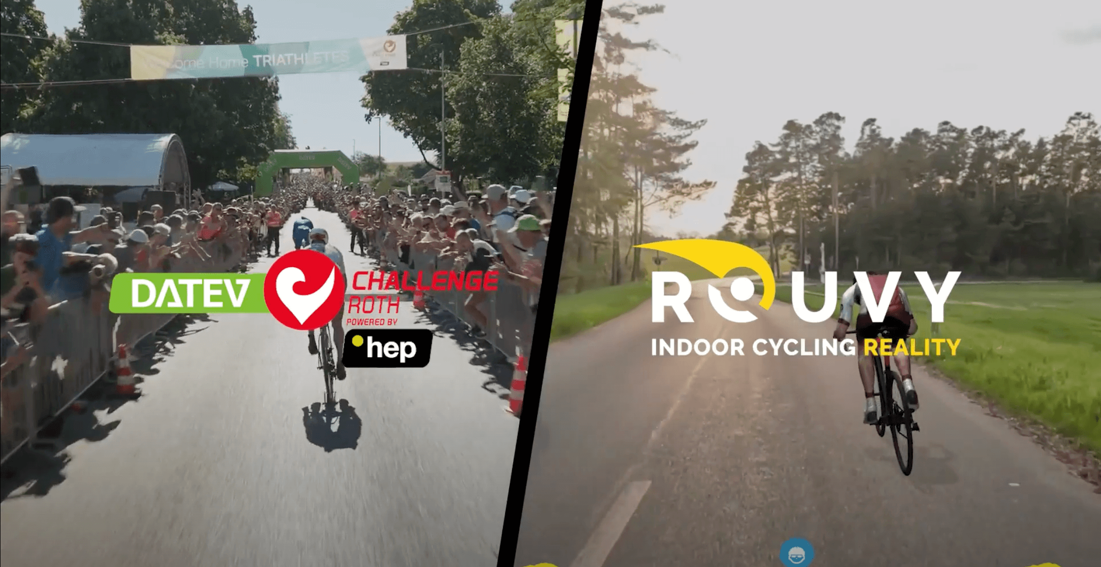 Indoor cycling app, ROUVY, partners with DATEV Challenge Roth powered by hep. Ride the ROTH course any time from home. 